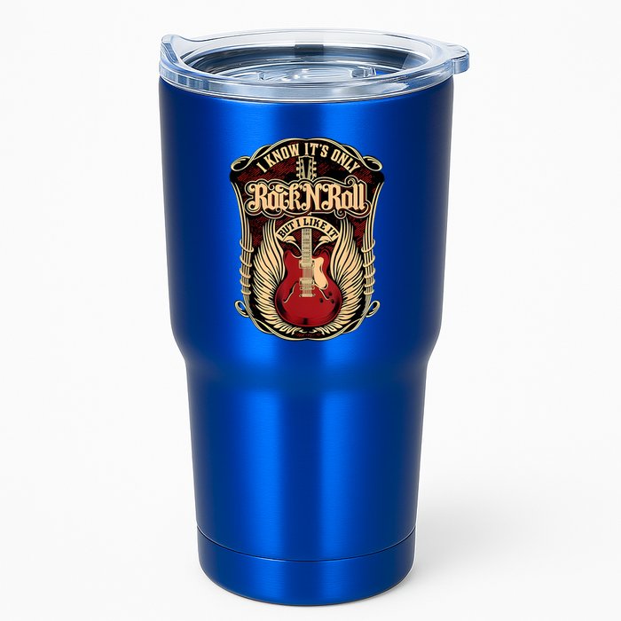 Classic Guitar I Know ItS Only Rock And Roll Crest Cute Gift Tumbler