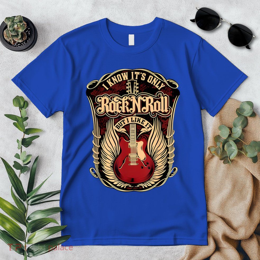 Classic Guitar I Know ItS Only Rock And Roll Crest Cute Gift Premium T-Shirt