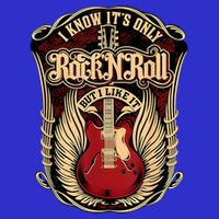 Classic Guitar I Know ItS Only Rock And Roll Crest Cute Gift Pom Pom 12in Knit Beanie