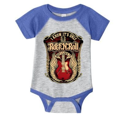 Classic Guitar I Know ItS Only Rock And Roll Crest Cute Gift Infant Baby Jersey Bodysuit