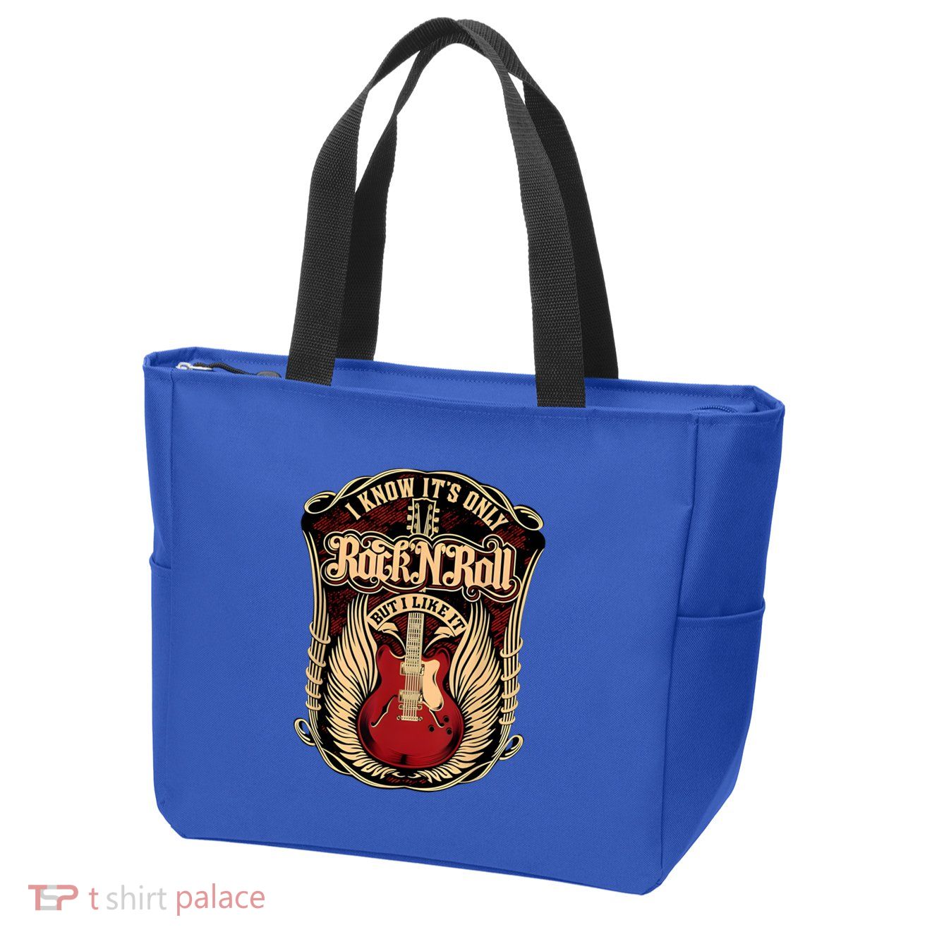 Classic Guitar I Know ItS Only Rock And Roll Crest Cute Gift Zip Tote Bag