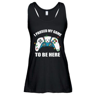 Christmas Gamer I Paused My Game To Be Here Ladies Essential Flowy Tank