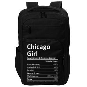 Chicago Girl Il Illinois Funny City Home Roots Usa Gift Impact Tech Backpack