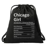 Chicago Girl Il Illinois Funny City Home Roots Usa Gift Drawstring Bag