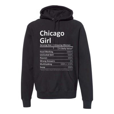 Chicago Girl Il Illinois Funny City Home Roots Usa Gift Premium Hoodie