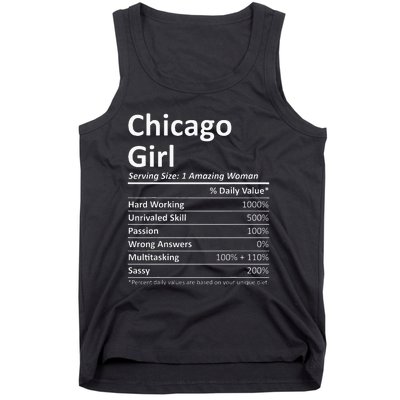 Chicago Girl Il Illinois Funny City Home Roots Usa Gift Tank Top