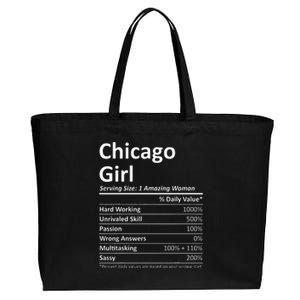 Chicago Girl Il Illinois Funny City Home Roots Usa Gift Cotton Canvas Jumbo Tote