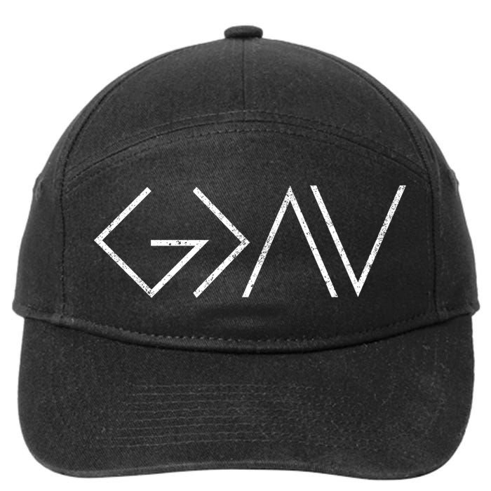 Christian God Is Greater Than The Highs And Lows Gift 7-Panel Snapback Hat