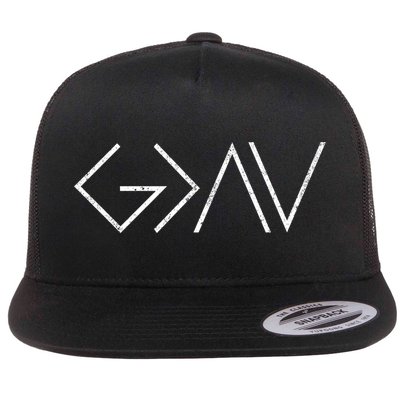 Christian God Is Greater Than The Highs And Lows Gift Flatbill Hat