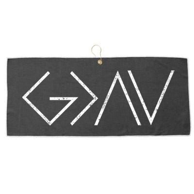 Christian God Is Greater Than The Highs And Lows Gift Large Microfiber Waffle Golf Towel