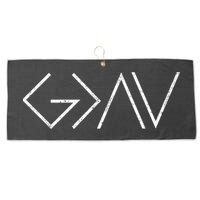 Christian God Is Greater Than The Highs And Lows Gift Large Microfiber Waffle Golf Towel