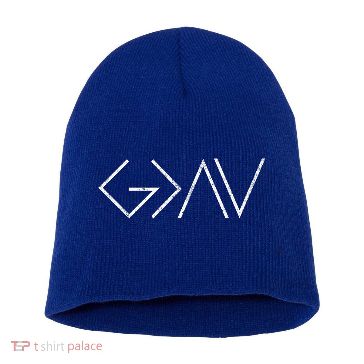 Christian God Is Greater Than The Highs And Lows Gift Short Acrylic Beanie