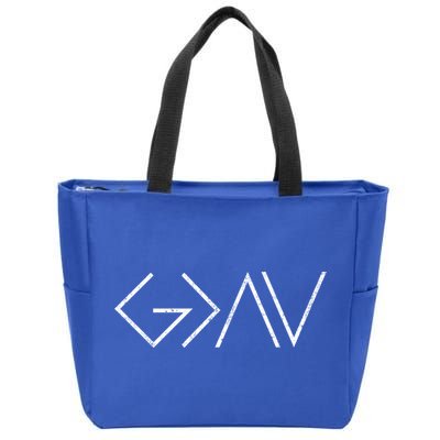Christian God Is Greater Than The Highs And Lows Gift Zip Tote Bag