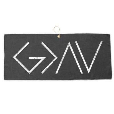 Christian God Is Greater Than The Highs And Lows Gift Large Microfiber Waffle Golf Towel