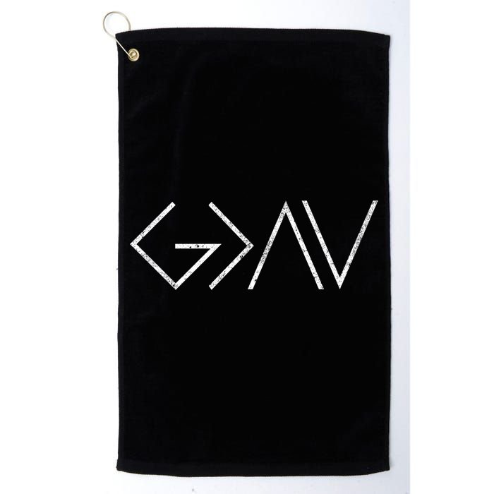 Christian God Is Greater Than The Highs And Lows Gift Golf Towel