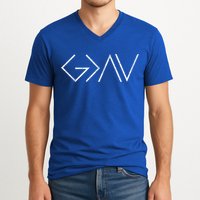 Christian God Is Greater Than The Highs And Lows Gift V-Neck T-Shirt
