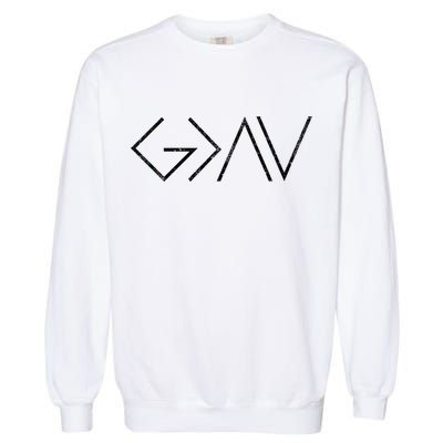 Christian God Is Greater Than The Highs And Lows Gift Garment-Dyed Sweatshirt