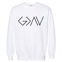 Christian God Is Greater Than The Highs And Lows Gift Garment-Dyed Sweatshirt