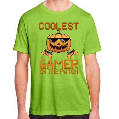 Coolest Gamer In The Patch Pumpkin Halloween Adult ChromaSoft Performance T-Shirt