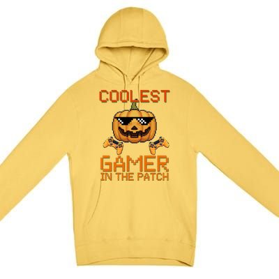 Coolest Gamer In The Patch Pumpkin Halloween Premium Pullover Hoodie