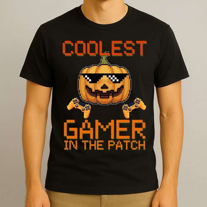 Coolest Gamer In The Patch Pumpkin Halloween T-Shirt