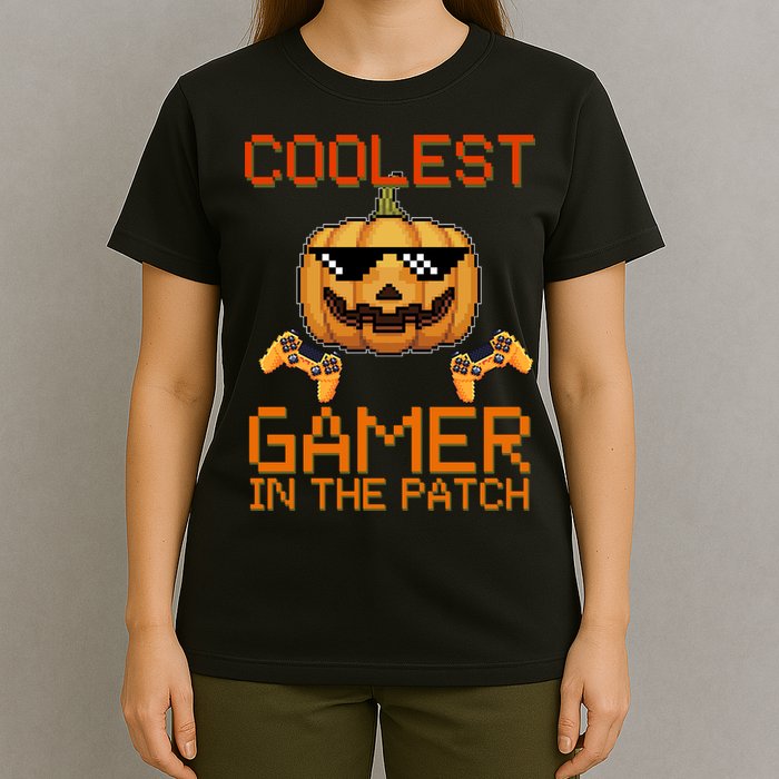 Coolest Gamer In The Patch Pumpkin Halloween T-Shirt