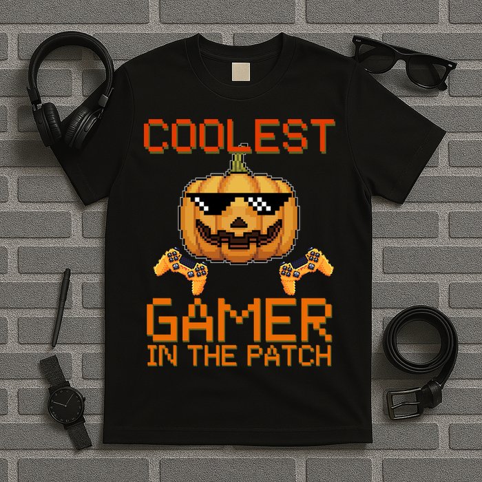 Coolest Gamer In The Patch Pumpkin Halloween T-Shirt