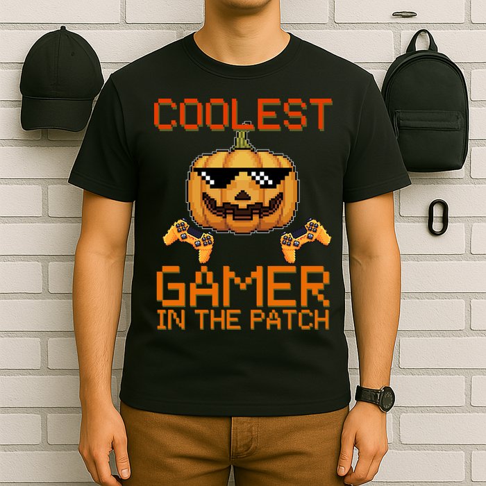 Coolest Gamer In The Patch Pumpkin Halloween T-Shirt