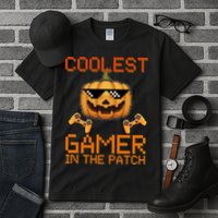 Coolest Gamer In The Patch Pumpkin Halloween Tall T-Shirt