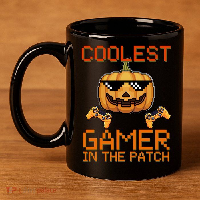 Coolest Gamer In The Patch Pumpkin Halloween 11oz C Handle Ceramic Mug