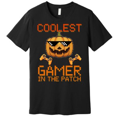 Coolest Gamer In The Patch Pumpkin Halloween Premium T-Shirt