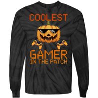 Coolest Gamer In The Patch Pumpkin Halloween Tie-Dye Long Sleeve Shirt