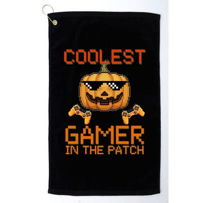 Coolest Gamer In The Patch Pumpkin Halloween Platinum Collection Golf Towel