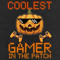 Coolest Gamer In The Patch Pumpkin Halloween Golf Towel
