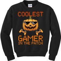 Coolest Gamer In The Patch Pumpkin Halloween Kids Sweatshirt