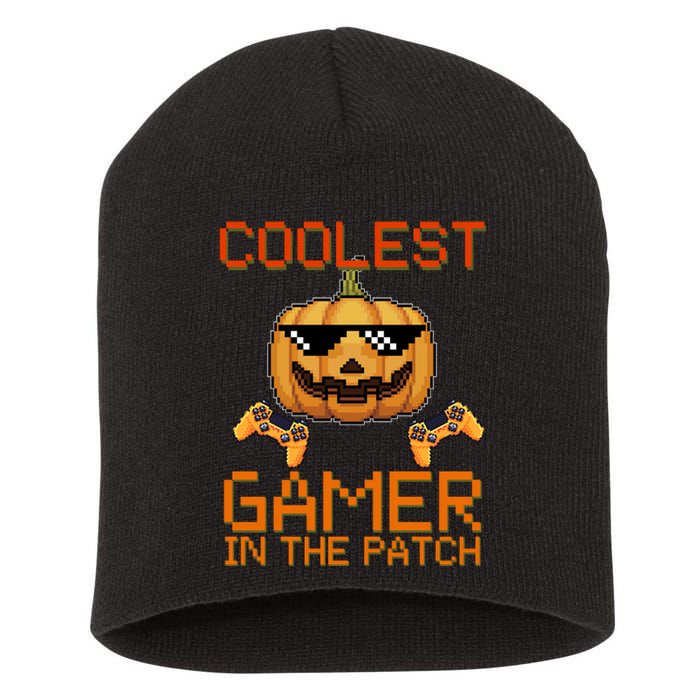 Coolest Gamer In The Patch Pumpkin Halloween Short Acrylic Beanie