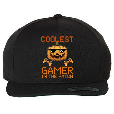 Coolest Gamer In The Patch Pumpkin Halloween Wool Snapback Cap