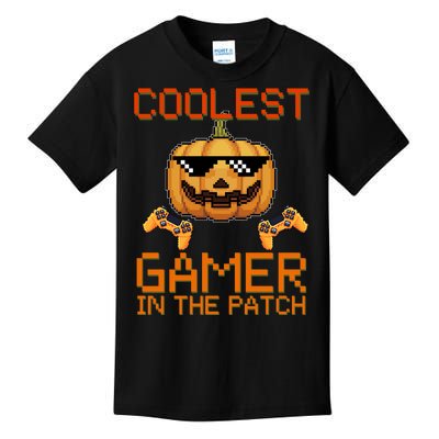 Coolest Gamer In The Patch Pumpkin Halloween Kids T-Shirt