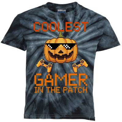 Coolest Gamer In The Patch Pumpkin Halloween Kids Tie-Dye T-Shirt