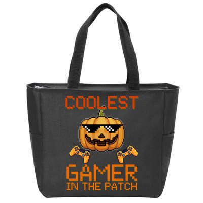 Coolest Gamer In The Patch Pumpkin Halloween Zip Tote Bag