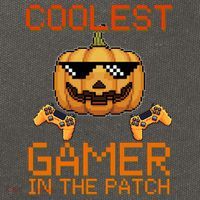 Coolest Gamer In The Patch Pumpkin Halloween Cotton Canvas Backpack