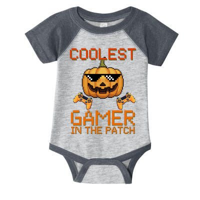 Coolest Gamer In The Patch Pumpkin Halloween Infant Baby Jersey Bodysuit