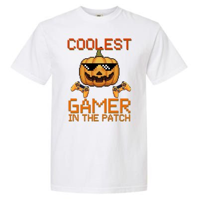 Coolest Gamer In The Patch Pumpkin Halloween Garment-Dyed Heavyweight T-Shirt