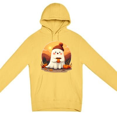 Cute Ghost Ing Boo Ghost Ing Coffee Halloween Meaningful Gift Premium Pullover Hoodie