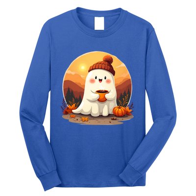 Cute Ghost Ing Boo Ghost Ing Coffee Halloween Meaningful Gift Long Sleeve Shirt