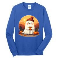 Cute Ghost Ing Boo Ghost Ing Coffee Halloween Meaningful Gift Tall Long Sleeve T-Shirt