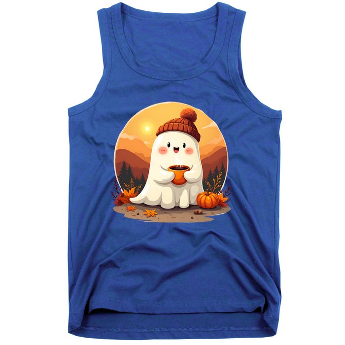 Cute Ghost Ing Boo Ghost Ing Coffee Halloween Meaningful Gift Tank Top