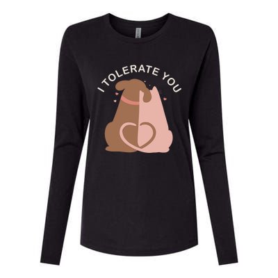 Couples Gift I Tolerate You Cat And Dog Husband Wife Gift Womens Cotton Relaxed Long Sleeve T-Shirt