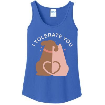 Couples Gift I Tolerate You Cat And Dog Husband Wife Gift Ladies Essential Tank