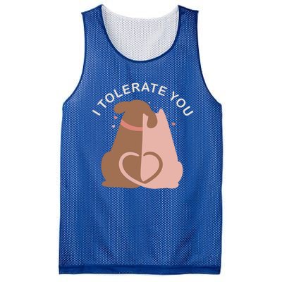 Couples Gift I Tolerate You Cat And Dog Husband Wife Gift Mesh Reversible Basketball Jersey Tank